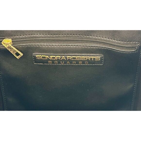 Sondra Roberts Squared Tote Bag – Black & Grey Pattern - Picture 6 of 12